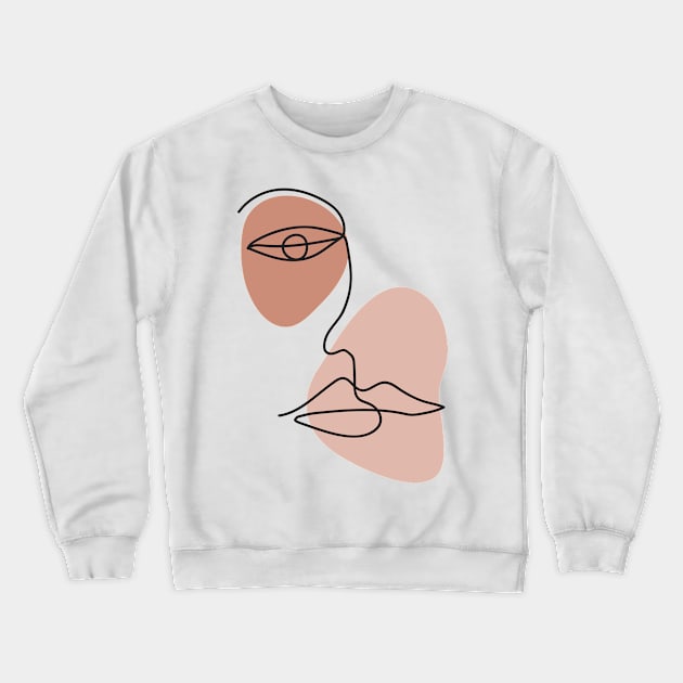 Abstract one line face Crewneck Sweatshirt by foxeyedaisy